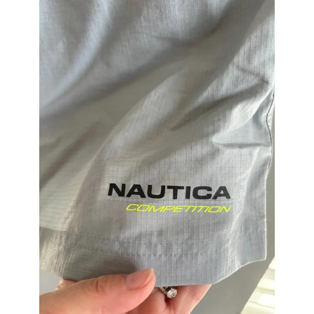 NWT Nautica Competition Men's XXL Gray Nylon Cargo Swim Trunks Shorts